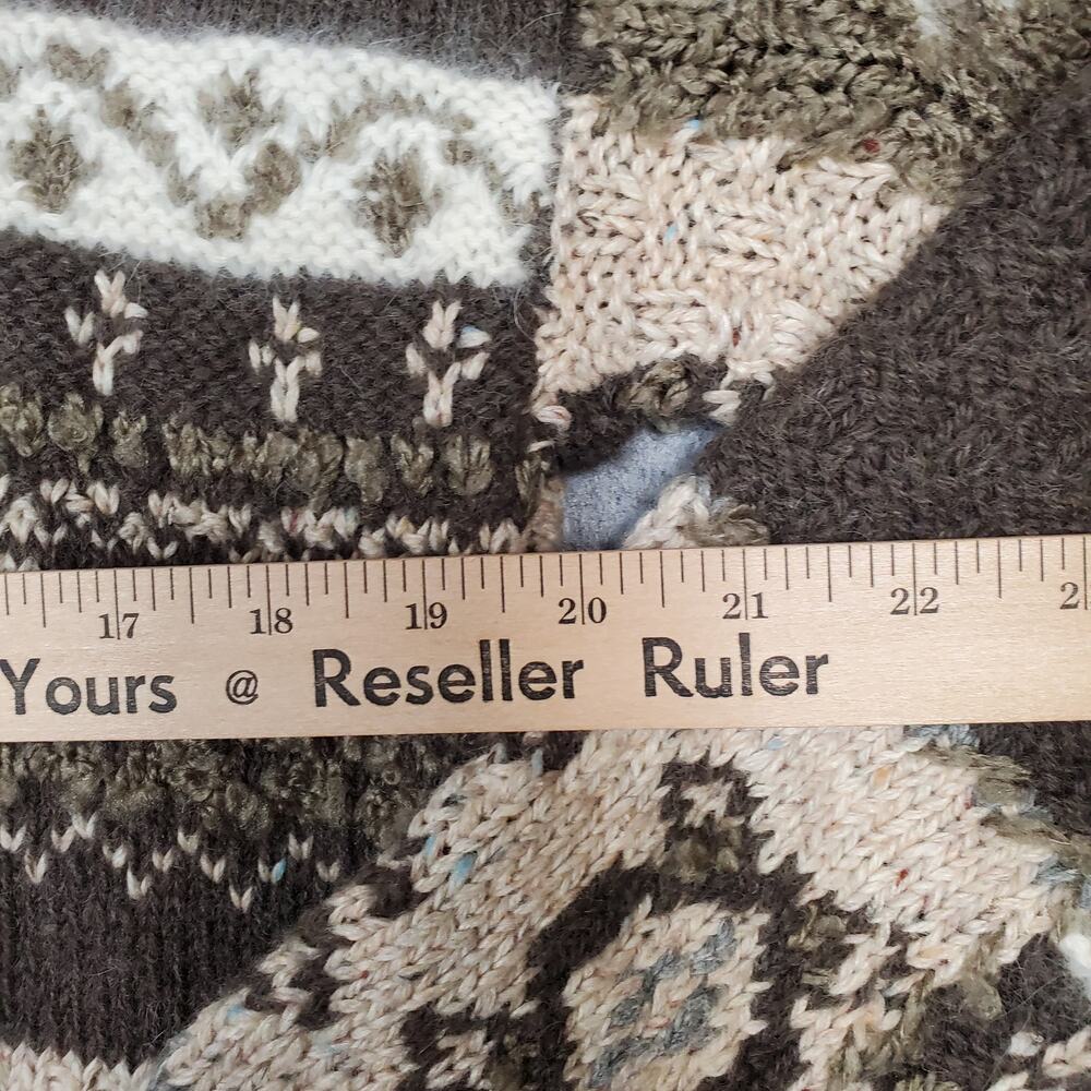 Vintage Valerie Stevens Sweater‎ Womens Medium Patchwork Fair Isle Nordic Chunky - Picture 6 of 8